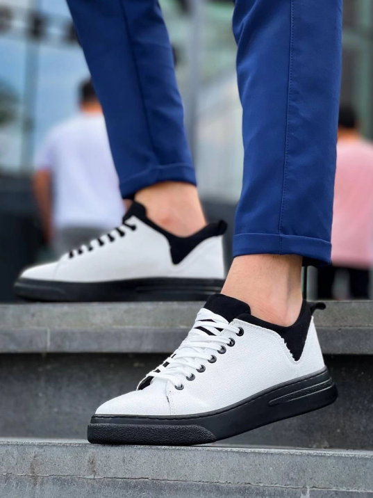 KB-X204 Kuback Beyaz Siyah Keten Siyah Yüksek Taban Günlük Erkek Spor Ayakkabı KB-X204 Kuback Beyaz Siyah Keten Siyah Yüksek Taban Günlük Erkek Spor Ayakkabı