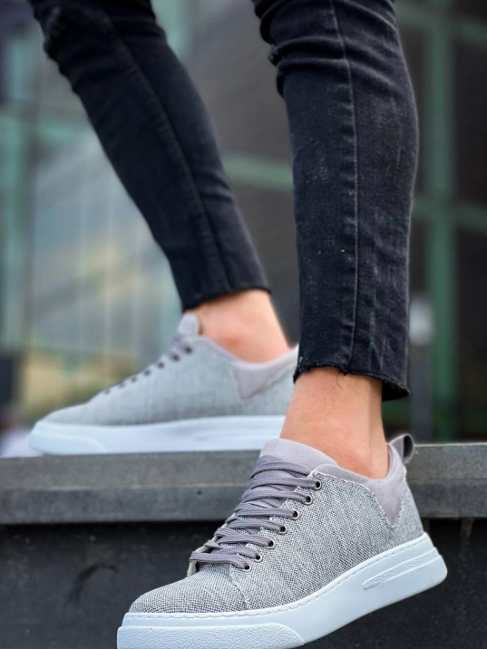 KB-X204 Kuback Gri Keten Beyaz Yüksek Taban Günlük Erkek Spor Ayakkabı KB-X204 Kuback Gri Keten Beyaz Yüksek Taban Günlük Erkek Spor Ayakkabı