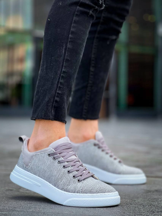 KB-X204 Kuback Gri Keten Beyaz Yüksek Taban Günlük Erkek Spor Ayakkabı KB-X204 Kuback Gri Keten Beyaz Yüksek Taban Günlük Erkek Spor Ayakkabı