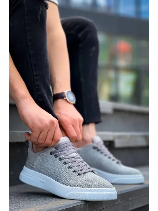 Kb-x204 Kuback Gri Keten Beyaz Yüksek Taban Günlük Erkek Spor Ayakkabı Kb-x204 Kuback Gri Keten Beyaz Yüksek Taban Günlük Erkek Spor Ayakkabı