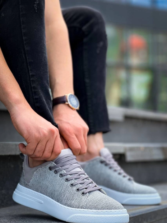 KB-X204 Kuback Gri Keten Beyaz Yüksek Taban Günlük Erkek Spor Ayakkabı KB-X204 Kuback Gri Keten Beyaz Yüksek Taban Günlük Erkek Spor Ayakkabı