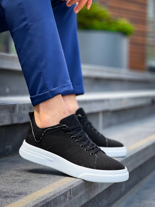 KB-X204 Kuback Siyah Keten Beyaz Yüksek Taban Günlük Erkek Spor Ayakkabı KB-X204 Kuback Siyah Keten Beyaz Yüksek Taban Günlük Erkek Spor Ayakkabı