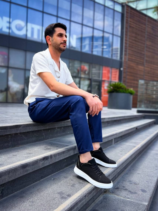 KB-X204 Kuback Siyah Keten Beyaz Yüksek Taban Günlük Erkek Spor Ayakkabı KB-X204 Kuback Siyah Keten Beyaz Yüksek Taban Günlük Erkek Spor Ayakkabı