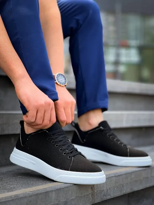 Kb-x204 Kuback Siyah Keten Beyaz Yüksek Taban Günlük Erkek Spor Ayakkabı Kb-x204 Kuback Siyah Keten Beyaz Yüksek Taban Günlük Erkek Spor Ayakkabı