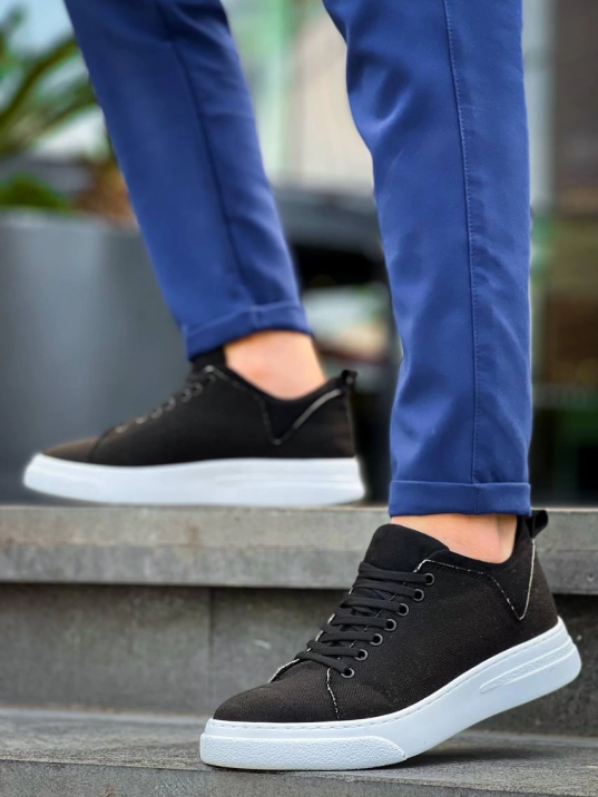 KB-X204 Kuback Siyah Keten Beyaz Yüksek Taban Günlük Erkek Spor Ayakkabı KB-X204 Kuback Siyah Keten Beyaz Yüksek Taban Günlük Erkek Spor Ayakkabı