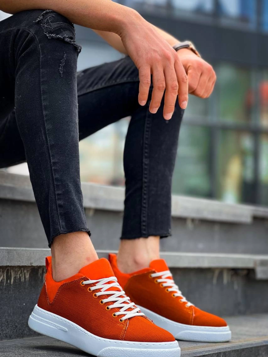 KB-X204 Kuback Turuncu Keten Beyaz Yüksek Taban Günlük Erkek Spor Ayakkabı KB-X204 Kuback Turuncu Keten Beyaz Yüksek Taban Günlük Erkek Spor Ayakkabı