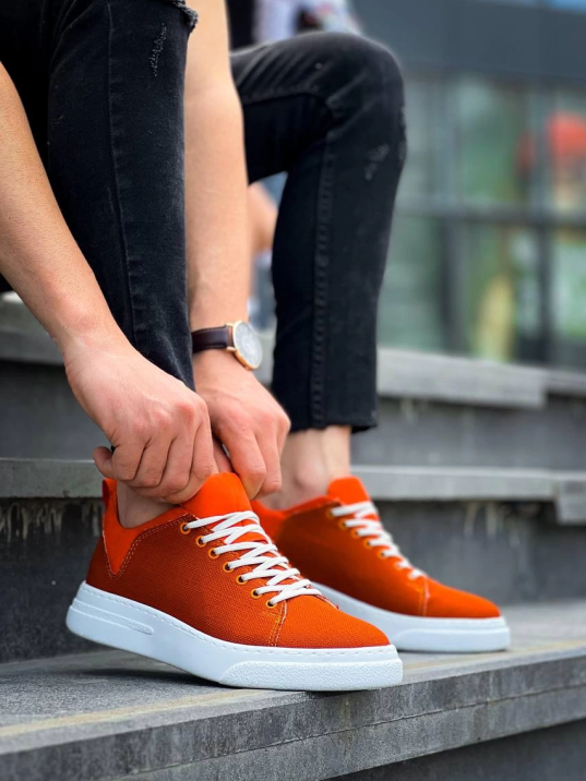 KB-X204 Kuback Turuncu Keten Beyaz Yüksek Taban Günlük Erkek Spor Ayakkabı KB-X204 Kuback Turuncu Keten Beyaz Yüksek Taban Günlük Erkek Spor Ayakkabı