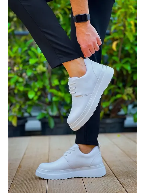 Kb-x3  Kuback Beyaz Cilt Bağcıklı  Günlük Erkek  Ayakkabı