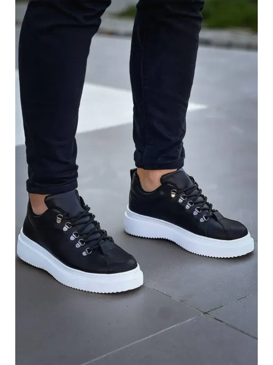 Kb-x4 Kuback Siyah Cilt Yüksek Taban Bağcıklı Günlük Erkek Ayakkabı Kb-x4 Kuback Siyah Cilt Yüksek Taban Bağcıklı Günlük Erkek Ayakkabı