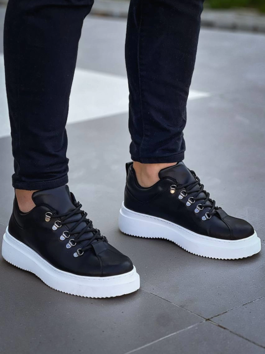 KB-X4  Kuback Siyah Cilt Yüksek Taban Bağcıklı Günlük Erkek Ayakkabı KB-X4  Kuback Siyah Cilt Yüksek Taban Bağcıklı Günlük Erkek Ayakkabı