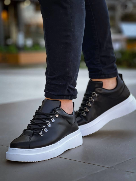 KB-X4  Kuback Siyah Cilt Yüksek Taban Bağcıklı Günlük Erkek Ayakkabı KB-X4  Kuback Siyah Cilt Yüksek Taban Bağcıklı Günlük Erkek Ayakkabı