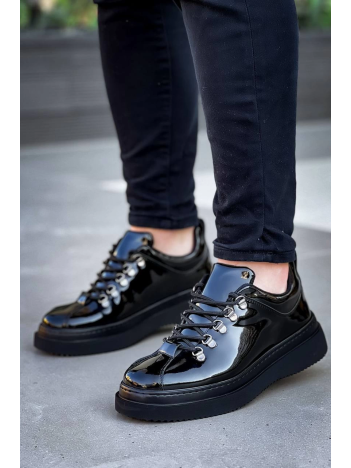 KB-X4  Kuback Siyah Rugan Siyah Yüksek Taban Bağcıklı Günlük Erkek Ayakkabı KB-X4  Kuback Siyah Rugan Siyah Yüksek Taban Bağcıklı Günlük Erkek Ayakkabı