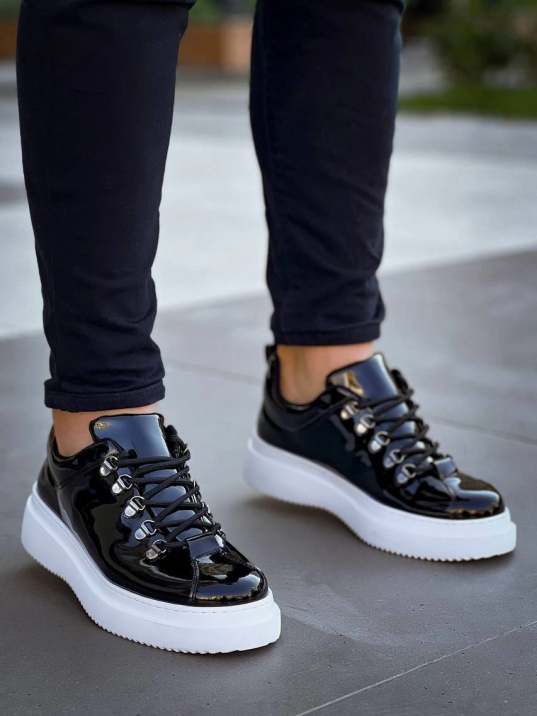 KB-X4  Kuback Siyah Rugan Yüksek Taban Bağcıklı Günlük Erkek Ayakkabı KB-X4  Kuback Siyah Rugan Yüksek Taban Bağcıklı Günlük Erkek Ayakkabı