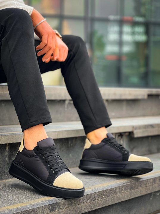 KB-X46 Kuback Siyah Bej Yüksek Siyah Taban Günlük Spor Ayakkabı KB-X46 Kuback Siyah Bej Yüksek Siyah Taban Günlük Spor Ayakkabı