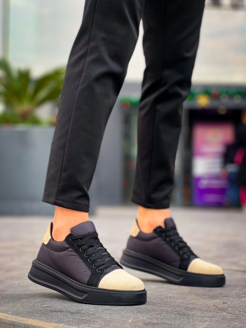 KB-X46 Kuback Siyah Bej Yüksek Siyah Taban Günlük Spor Ayakkabı KB-X46 Kuback Siyah Bej Yüksek Siyah Taban Günlük Spor Ayakkabı