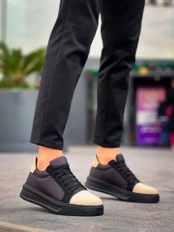 Kb-x46 Kuback Siyah Bej Yüksek Siyah Taban Günlük Spor Ayakkabı Kb-x46 Kuback Siyah Bej Yüksek Siyah Taban Günlük Spor Ayakkabı