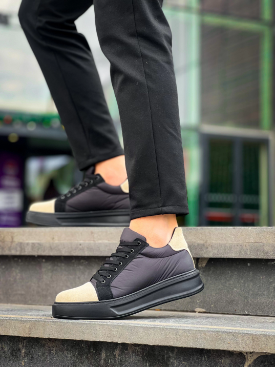 KB-X46 Kuback Siyah Bej Yüksek Siyah Taban Günlük Spor Ayakkabı KB-X46 Kuback Siyah Bej Yüksek Siyah Taban Günlük Spor Ayakkabı