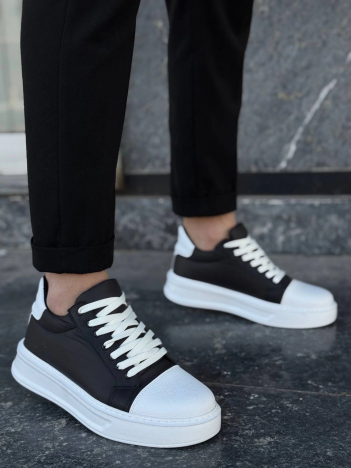 KB-X46 Kuback Siyah Beyaz Yüksek Beyaz Taban Günlük Spor Ayakkabı KB-X46 Kuback Siyah Beyaz Yüksek Beyaz Taban Günlük Spor Ayakkabı