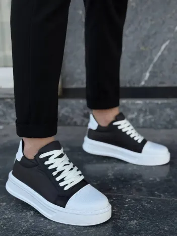 Kb-x46 Kuback Siyah Beyaz Yüksek Beyaz Taban Günlük Spor Ayakkabı Kb-x46 Kuback Siyah Beyaz Yüksek Beyaz Taban Günlük Spor Ayakkabı