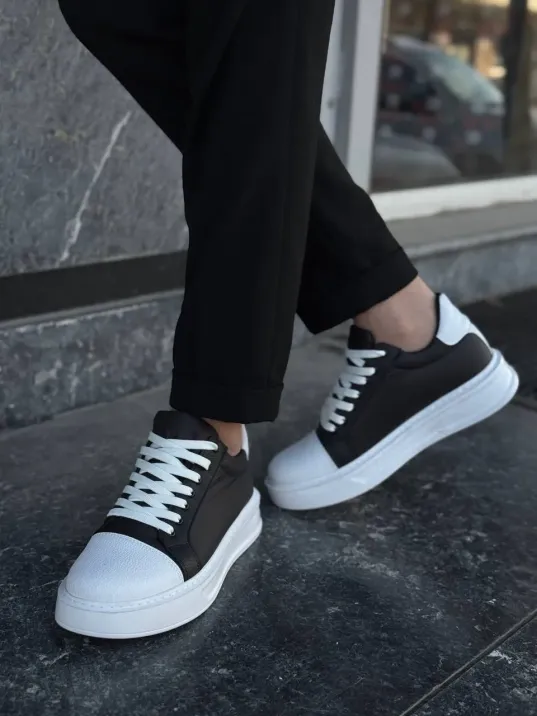 Kb-x46 Kuback Siyah Beyaz Yüksek Beyaz Taban Günlük Spor Ayakkabı Kb-x46 Kuback Siyah Beyaz Yüksek Beyaz Taban Günlük Spor Ayakkabı