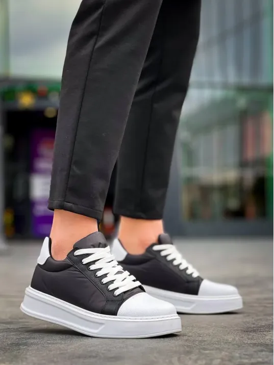 Kb-x46 Kuback Siyah Beyaz Yüksek Beyaz Taban Günlük Spor Ayakkabı Kb-x46 Kuback Siyah Beyaz Yüksek Beyaz Taban Günlük Spor Ayakkabı