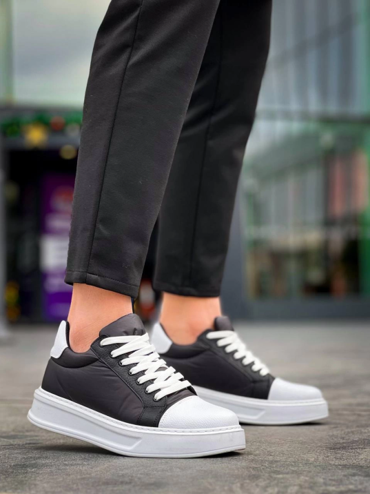 KB-X46 Kuback Siyah Beyaz Yüksek Beyaz Taban Günlük Spor Ayakkabı KB-X46 Kuback Siyah Beyaz Yüksek Beyaz Taban Günlük Spor Ayakkabı