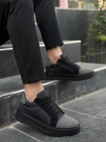 KB-X46 Kuback Siyah Gri Yüksek Siyah Taban Günlük Spor Ayakkabı KB-X46 Kuback Siyah Gri Yüksek Siyah Taban Günlük Spor Ayakkabı