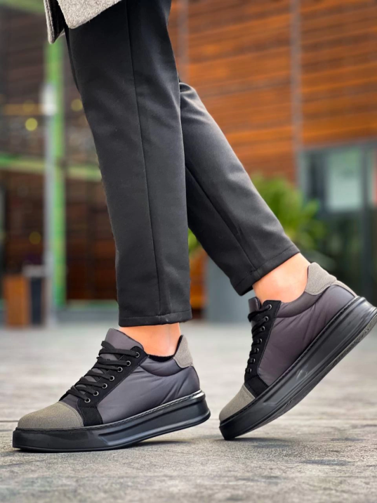 KB-X46 Kuback Siyah Gri Yüksek Siyah Taban Günlük Spor Ayakkabı KB-X46 Kuback Siyah Gri Yüksek Siyah Taban Günlük Spor Ayakkabı