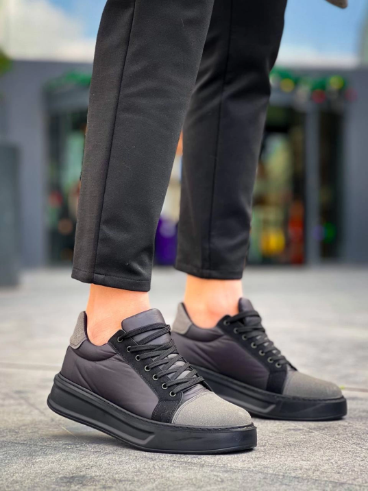 KB-X46 Kuback Siyah Gri Yüksek Siyah Taban Günlük Spor Ayakkabı KB-X46 Kuback Siyah Gri Yüksek Siyah Taban Günlük Spor Ayakkabı