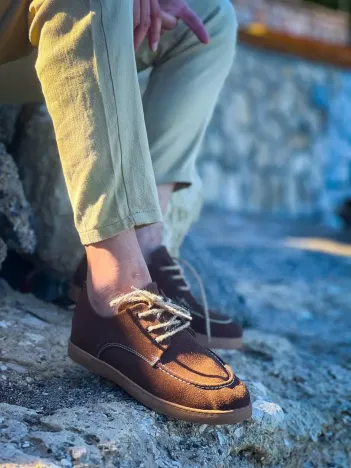 Kb-x5 Kuback Kahve Süet Bağcıklı  Günlük Erkek Ayakkabı