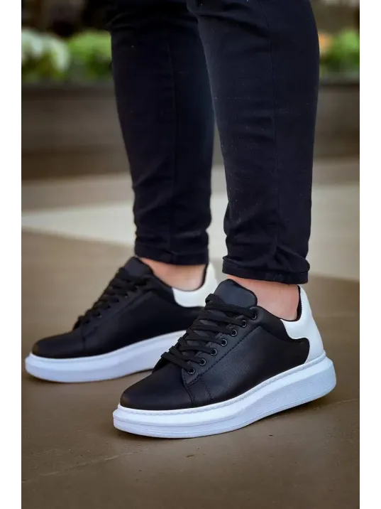 Kb-x500  Kuback  Bağcıklı Siyah Beyaz  Günlük Erkek Ayakkabı