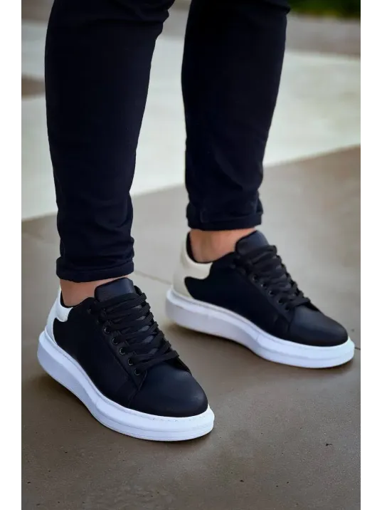 Kb-x500  Kuback  Bağcıklı Siyah Beyaz  Günlük Erkek Ayakkabı