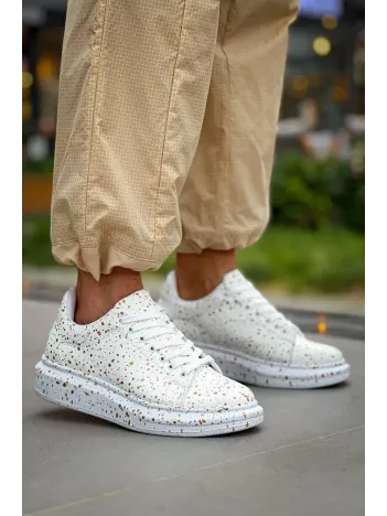 Kb-x500  Kuback Beyaz Gold  Bağcıklı  Günlük Erkek  Ayakkabı