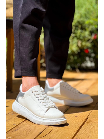 KB-X500  Kuback Beyaz Gümüş Yüksek Taban Bağcıklı Günlük Erkek Ayakkabı KB-X500  Kuback Beyaz Gümüş Yüksek Taban Bağcıklı Günlük Erkek Ayakkabı