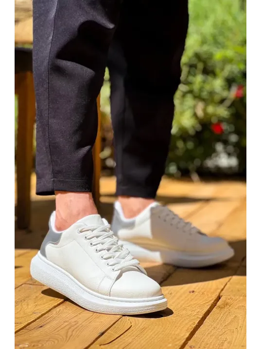 Kb-x500 Kuback Beyaz Gümüş Yüksek Taban Bağcıklı Günlük Erkek Ayakkabı Kb-x500 Kuback Beyaz Gümüş Yüksek Taban Bağcıklı Günlük Erkek Ayakkabı
