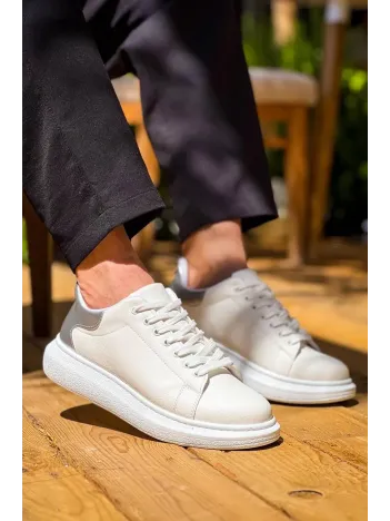 Kb-x500 Kuback Beyaz Gümüş Yüksek Taban Bağcıklı Günlük Erkek Ayakkabı Kb-x500 Kuback Beyaz Gümüş Yüksek Taban Bağcıklı Günlük Erkek Ayakkabı