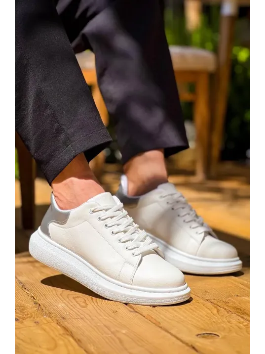 Kb-x500 Kuback Beyaz Gümüş Yüksek Taban Bağcıklı Günlük Erkek Ayakkabı Kb-x500 Kuback Beyaz Gümüş Yüksek Taban Bağcıklı Günlük Erkek Ayakkabı