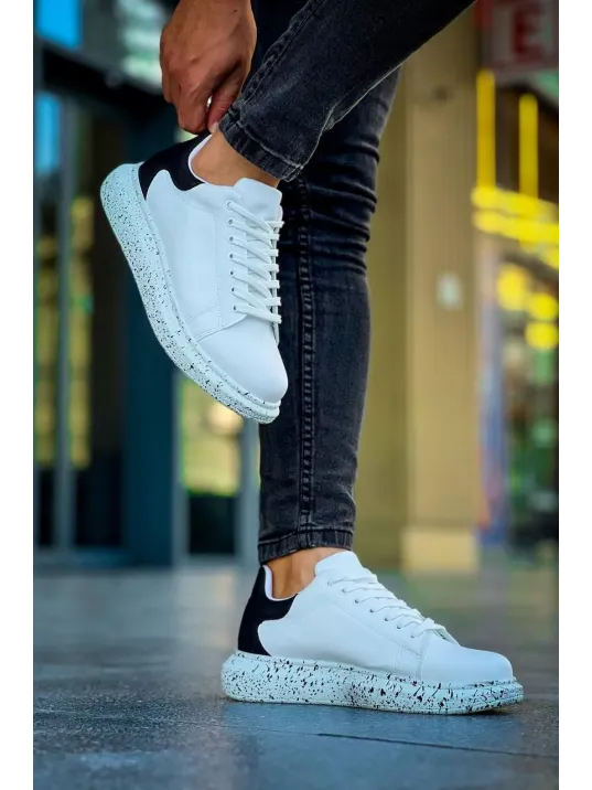 Kb-x500 Kuback Beyaz Siyah Yüksek Taban Bağcıklı Günlük Erkek Ayakkabı Kb-x500 Kuback Beyaz Siyah Yüksek Taban Bağcıklı Günlük Erkek Ayakkabı