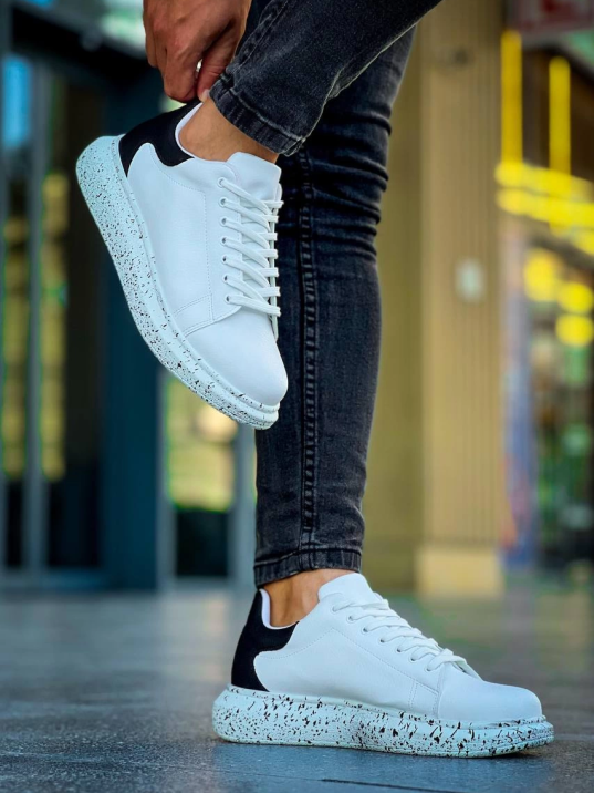 KB-X500  Kuback Beyaz Siyah  Yüksek Taban Bağcıklı Günlük Erkek Ayakkabı KB-X500  Kuback Beyaz Siyah  Yüksek Taban Bağcıklı Günlük Erkek Ayakkabı