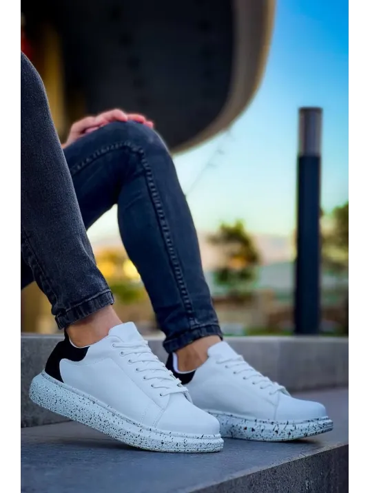 Kb-x500 Kuback Beyaz Siyah Yüksek Taban Bağcıklı Günlük Erkek Ayakkabı Kb-x500 Kuback Beyaz Siyah Yüksek Taban Bağcıklı Günlük Erkek Ayakkabı