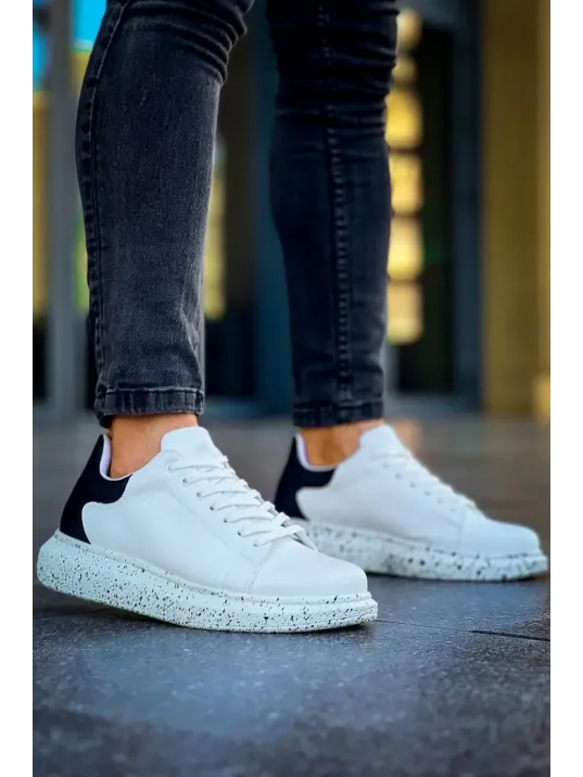 Kb-x500 Kuback Beyaz Siyah Yüksek Taban Bağcıklı Günlük Erkek Ayakkabı Kb-x500 Kuback Beyaz Siyah Yüksek Taban Bağcıklı Günlük Erkek Ayakkabı