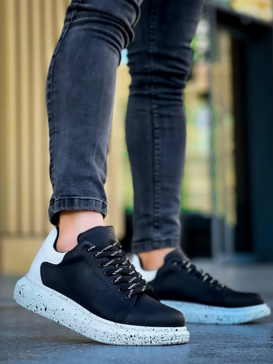 KB-X500  Kuback Siyah Beyaz Yüksek Taban Bağcıklı Günlük Erkek Ayakkabı KB-X500  Kuback Siyah Beyaz Yüksek Taban Bağcıklı Günlük Erkek Ayakkabı