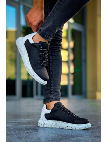 KB-X500  Kuback Siyah Beyaz Yüksek Taban Bağcıklı Günlük Erkek Ayakkabı KB-X500  Kuback Siyah Beyaz Yüksek Taban Bağcıklı Günlük Erkek Ayakkabı