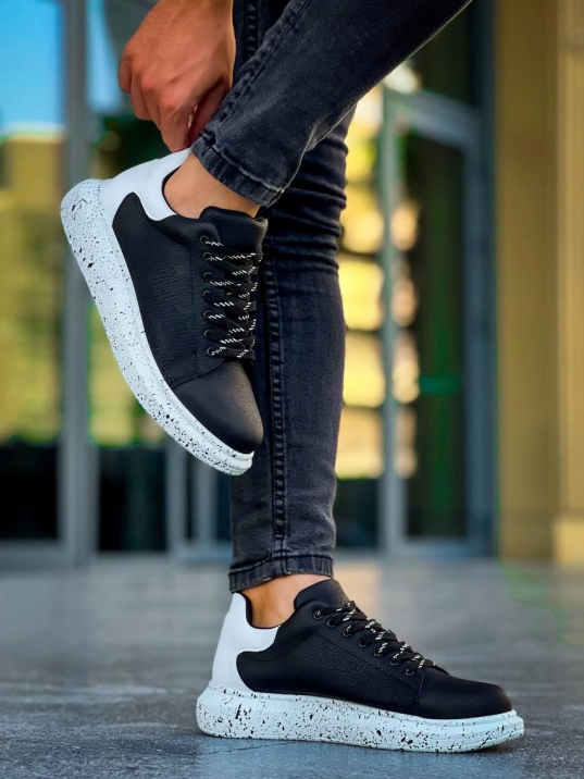 KB-X500  Kuback Siyah Beyaz Yüksek Taban Bağcıklı Günlük Erkek Ayakkabı KB-X500  Kuback Siyah Beyaz Yüksek Taban Bağcıklı Günlük Erkek Ayakkabı