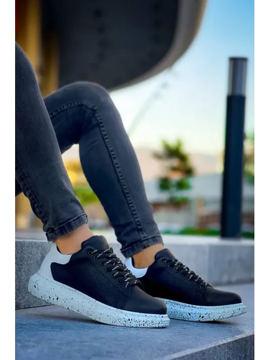 Kb-x500 Kuback Siyah Beyaz Yüksek Taban Bağcıklı Günlük Erkek Ayakkabı Kb-x500 Kuback Siyah Beyaz Yüksek Taban Bağcıklı Günlük Erkek Ayakkabı