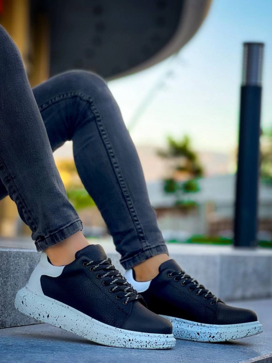 KB-X500  Kuback Siyah Beyaz Yüksek Taban Bağcıklı Günlük Erkek Ayakkabı KB-X500  Kuback Siyah Beyaz Yüksek Taban Bağcıklı Günlük Erkek Ayakkabı