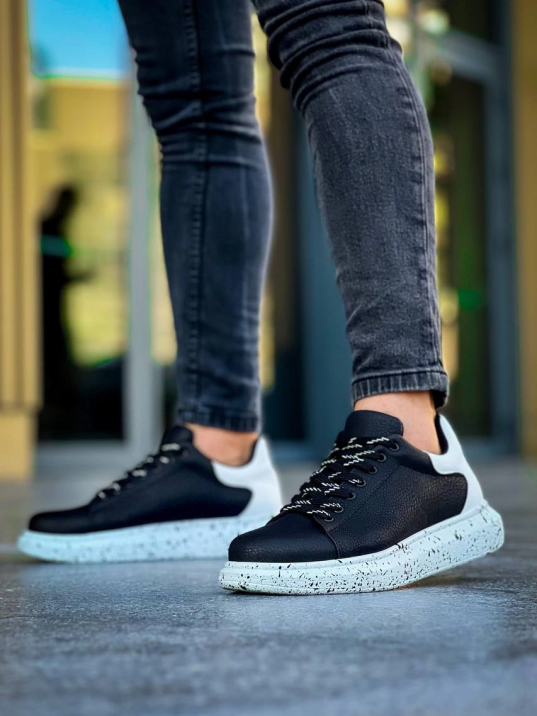 KB-X500  Kuback Siyah Beyaz Yüksek Taban Bağcıklı Günlük Erkek Ayakkabı KB-X500  Kuback Siyah Beyaz Yüksek Taban Bağcıklı Günlük Erkek Ayakkabı