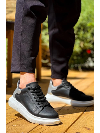 KB-X500  Kuback  Siyah Gümüş Yüksek Taban Bağcıklı Günlük Erkek Ayakkabı KB-X500  Kuback  Siyah Gümüş Yüksek Taban Bağcıklı Günlük Erkek Ayakkabı