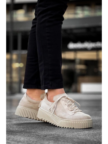 KB-X502  Kuback Bej Süet Yüksek Bej Taban Bağcık Detaylı Lastikli Günlük Erkek Ayakkabı KB-X502  Kuback Bej Süet Yüksek Bej Taban Bağcık Detaylı Lastikli Günlük Erkek Ayakkabı