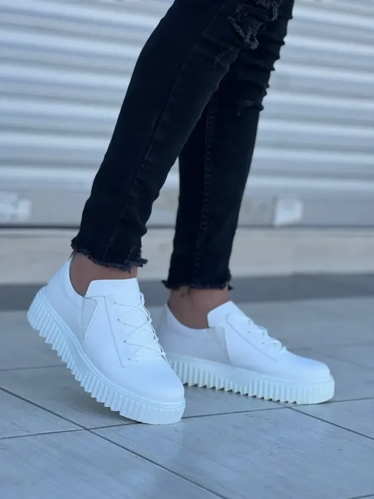 Kb-x502 Kuback Beyaz Cilt Yüksek Beyaz Taban Bağcık Detaylı Lastikli Günlük Erkek Ayakkabı Kb-x502 Kuback Beyaz Cilt Yüksek Beyaz Taban Bağcık Detaylı Lastikli Günlük Erkek Ayakkabı